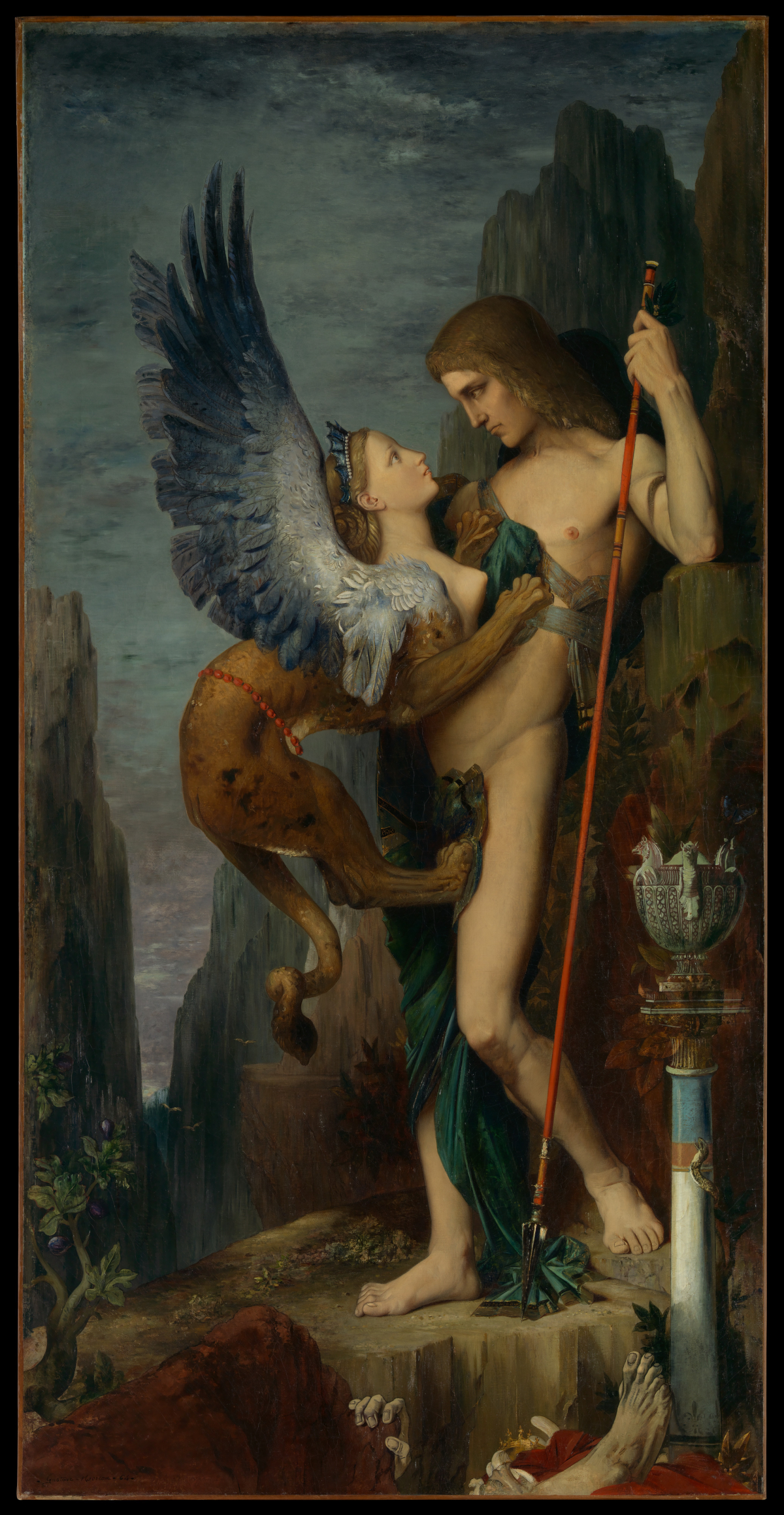 Gustave Moreau, Ödipus und die Sphinx, 1864, Öl auf Leinwand, 206,4 x 108,6 cm, The Metropolitan Museum of Art, New York, Bequest of William H. Herriman, 1920, Foto: The Metropolitan Museum of Art (OA / Public Domain)