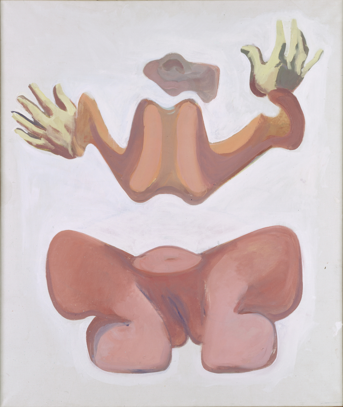 Maria Lassnig, Selbstporträt als Prophet, 1967, Öl auf Leinwand, 125 x 105,2 cm, © Maria Lassnig Stiftung / VG Bild-Kunst, Bonn 2026 / Hamburger Kunsthalle / bpk, Foto: Elke Walford