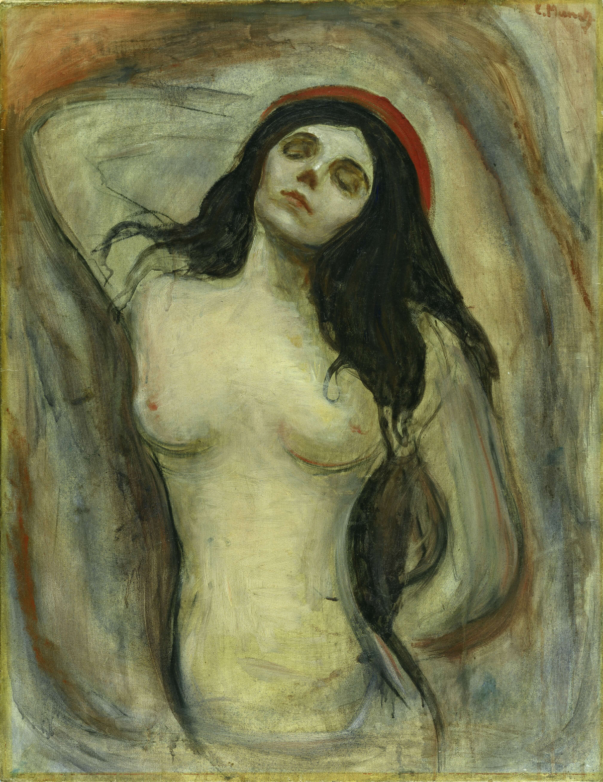 Edvard Munch, Madonna, 1893–1895, Öl auf Leinwand, 90 x 71 cm, © SHK / Hamburger Kunsthalle / bpk, Foto: Elke Walford