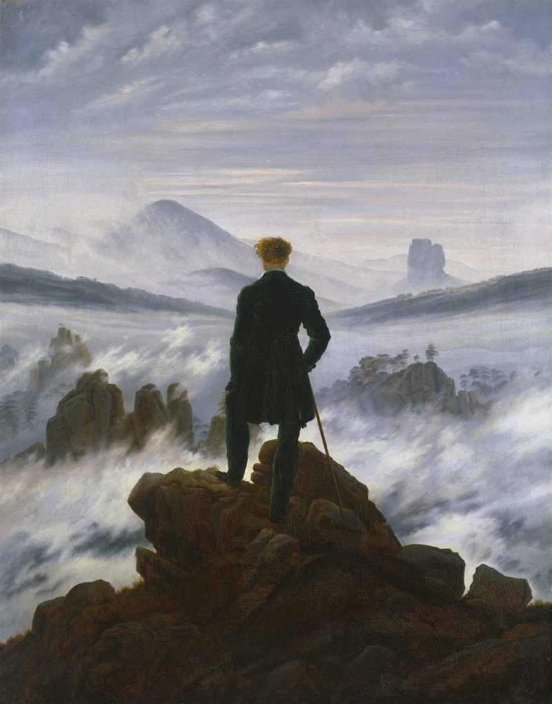  Caspar David Friedrich, Wanderer über dem Nebelmeer, um 1817 © SHK/Hamburger Kunsthalle/bpk Foto: Elke Walford
