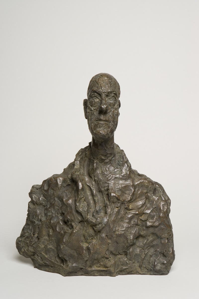 Alberto Giacometti, Büste eines Mannes (Diego), 1959, Bronze, 39,9 x 33,5 x 14,5 cm, Fondation Giacometti, Paris © Succession Alberto Giacometti /VG Bild-Kunst, Bonn 2025