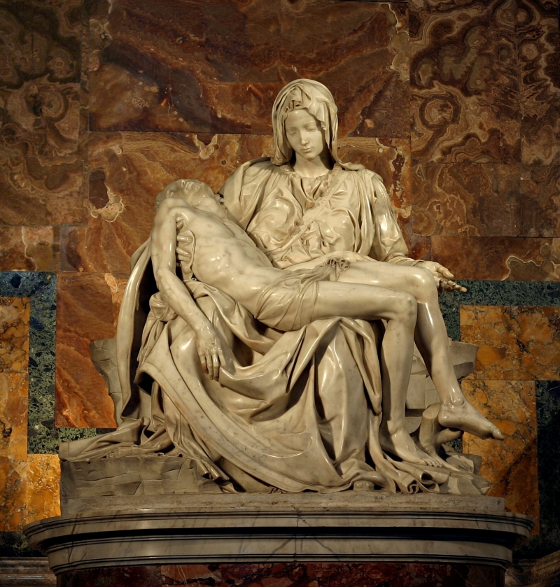 Michelangelo, Pietà (1498–1499), Petersdom im Vatikan in Rom, © Wikimedia Commons CC BY 2.5. Foto: Stanislav Traykov�