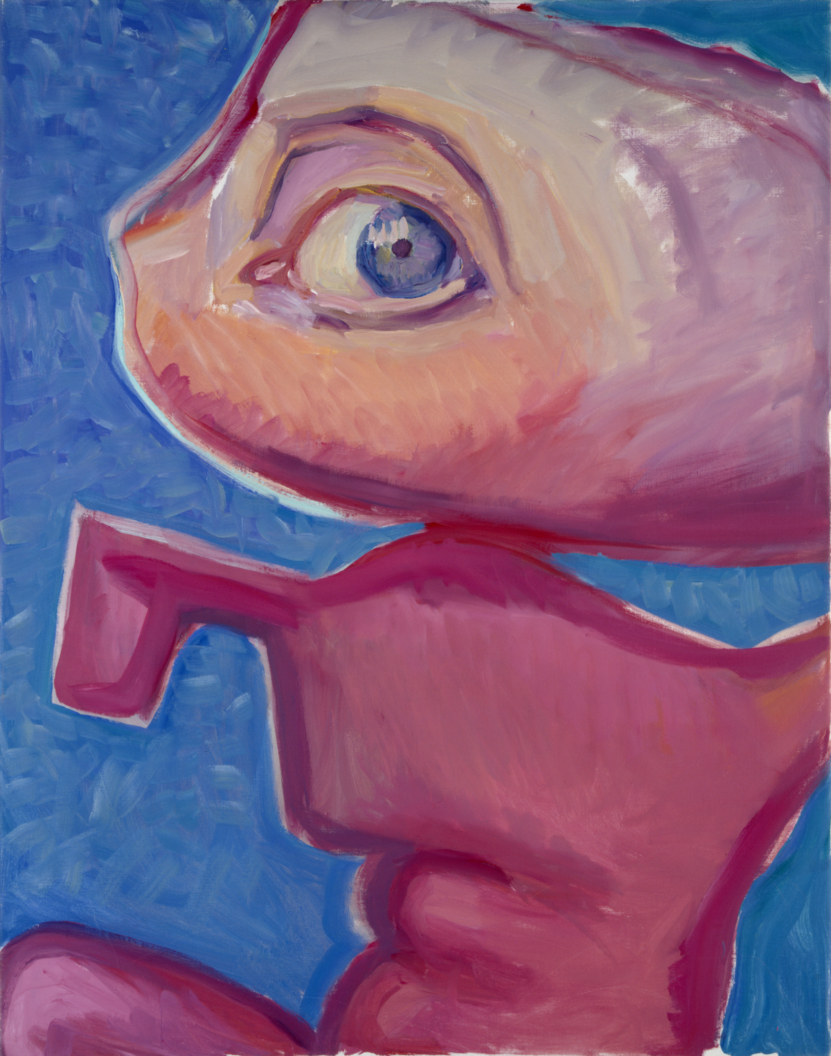 Maria Lassnig, Augenmensch, 1992 Öl auf Leinwand, 125 x 100 cm Ursula Hauser Collection, Switzerland © Maria Lassnig Stiftung / VG Bild-Kunst, Bonn 2026 Foto: Jon Etter