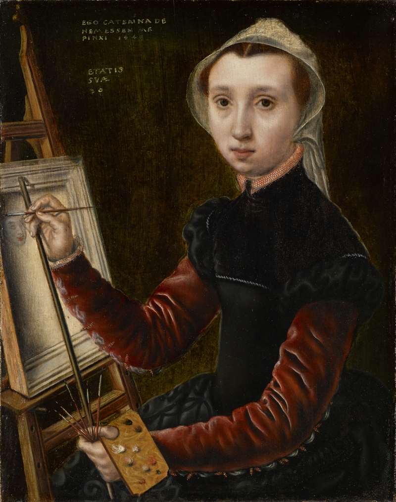 Catharina van Hemessen, Selbstbildnis an der Staffelei, 1548