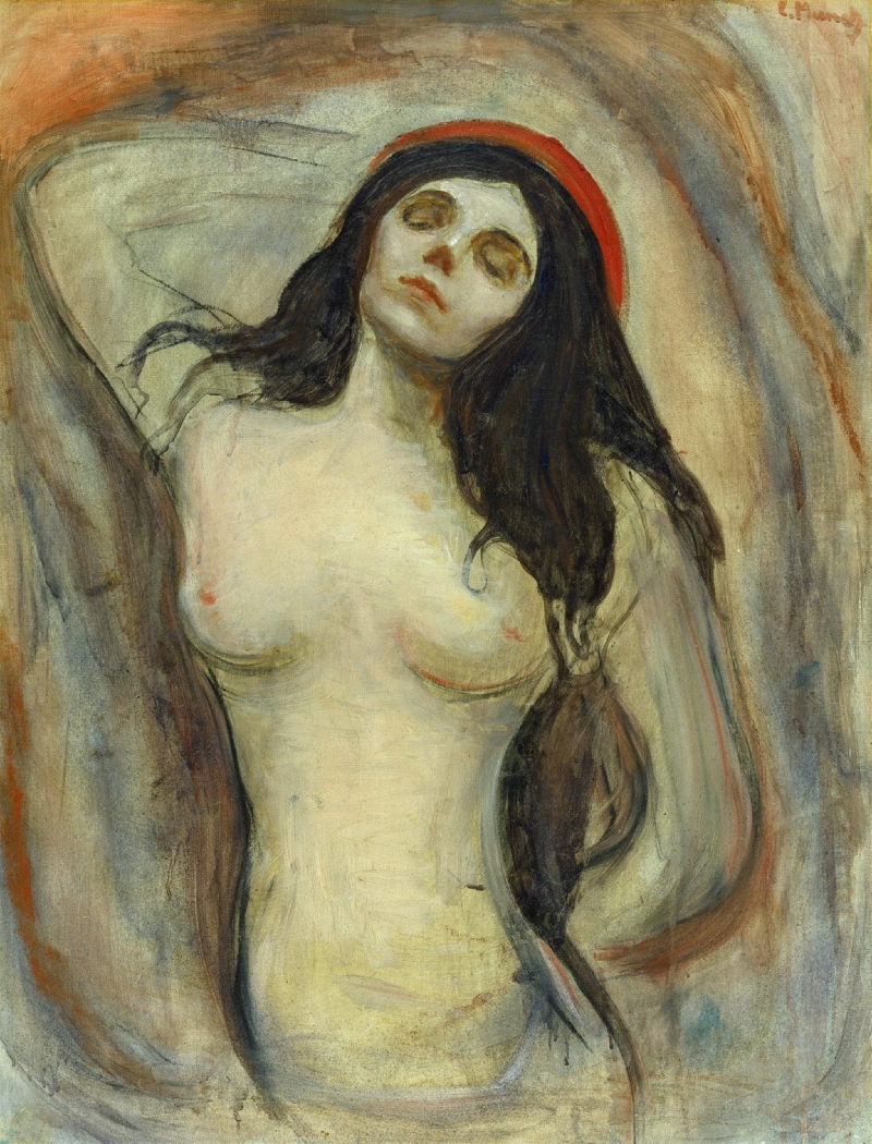 Edvard Munch, Madonna, 1893-1895,  Öl auf Leinwand 90 x 71 cm, Hamburger Kunsthalle, Dauerleihgabe der Stiftung Hamburger Kunstsammlungen © SHK / Hamburger Kunsthalle / bpk Photo: Elke Wa