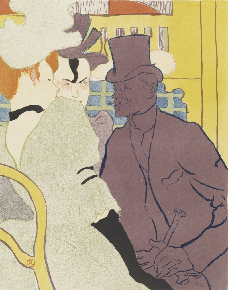 Henri de Toulouse-Lautrec, Der Engländer im Moulin Rouge (L´Anglais au Moulin-Rouge), 1892, Farblithographie, 508 x 372 mm (Bild), Hamburger Kunsthalle, Kupferstichkabinett, © Hamburger Kunsthalle 