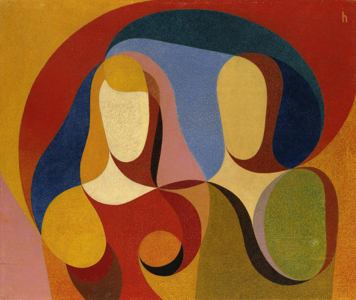 Heinrich Hoerle, Mann und Frau, 1933, Wachs auf Papier, aufgezogen auf Sperrholz, 97,5 x 117 cm, Dauerleihgabe der Stiftung Hamburger Kunstsammlungen, © SHK / Hamburger Kunsthalle / ARTOTHEK, Foto: Elke Walford