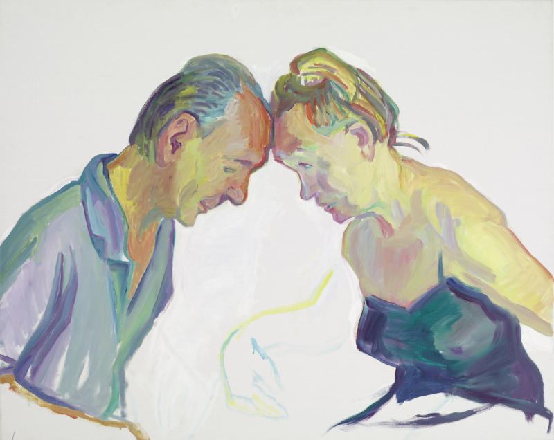 Maria Lassnig, Ehepaar, 2001, Öl auf Leinwand, 100 x 125 cm, Städtische Galerie im Lenbachhaus und Kunstbau München, Sammlung KiCo, © Maria Lassnig Stiftung / VG Bild-Kunst, Bonn 2025 Maria Lassnig, Ehepaar, 2001, Öl auf Leinwand, 100 x 125 cm, Städtische Galerie im Lenbachhaus und Kunstbau München, Sammlung KiCo, © Maria Lassnig Stiftung / VG Bild-Kunst, Bonn 2025