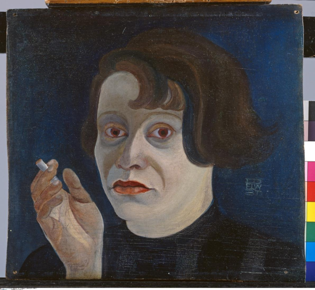 Elfriede Lohse-Wächtler Selbstbildnis mit Zigarette, 1931, Privatsammlung in der Hamburger Kunsthalle / ARTOTHEK Foto: Elke Walford